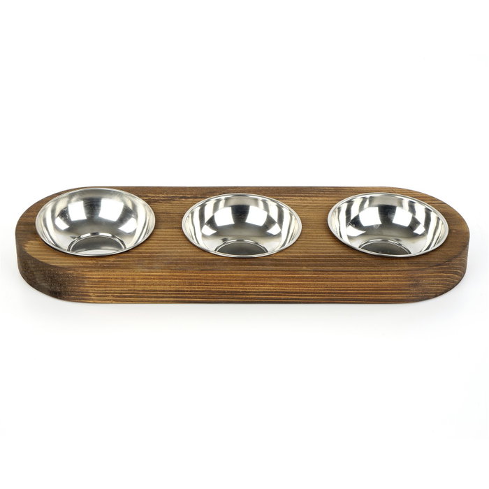 Hanah Home Pet016 Comedero para mascotas 100% madera de abeto color nogal